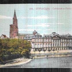 strasbourg cathédrale et palais des rohan carte postale ancienne