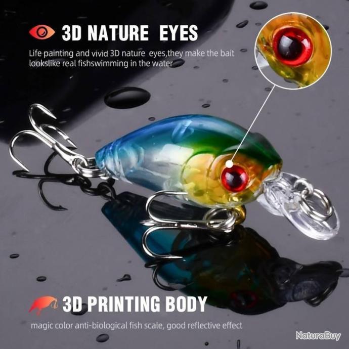 3D Ensemble de leurres de pêche Leurres de Pêches Artificielles en