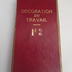 Médaille belge du Travail attribuée avec boite