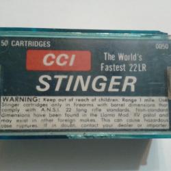 Boite de 50 cartouches Calibre 22 Lr STINGER CCI