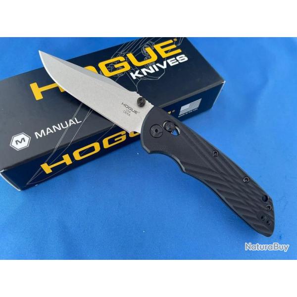 Couteau Hogue Deka ABLE Lock CPM-20CV SW Clip Point Blade Black G10 Handles Clip USA HO24279