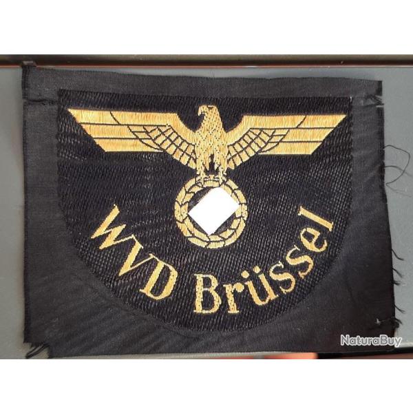 Insigne tissu Allemand Train Belgique BRUSSEL Reichsbahn tiss bvo ORIGINAL 2 Guerre WWII