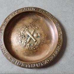 1899-1924 : Vide poche en bronze commémoratif 15 ème anniversaire société d'artillerie de Lausanne