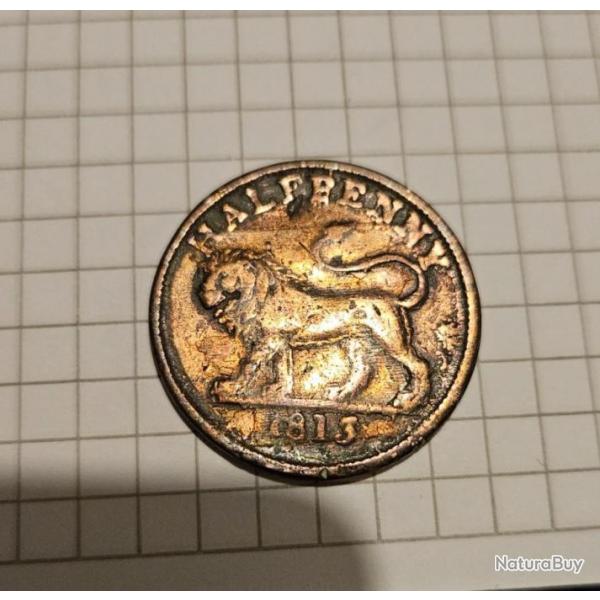 Half Penny -- Lion -- 1813
