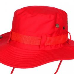Chapeau Bob safari Rouge Vif Tendance en Coton Azzy Taille unique Rouge