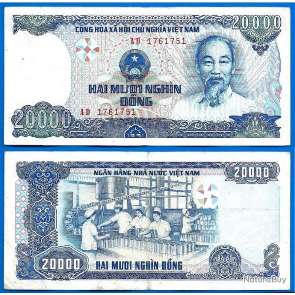 Vietnam 20000 Dong 1991 Industrie Billet