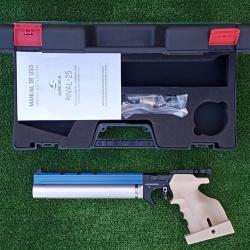 PISTOLET DE TIR OLYMPIQUE PCP ARCEA-SNOWPEAK PP20  4,5 mm 7,5 Joul. CAMEL-RAIL BLEU ( gaucher )