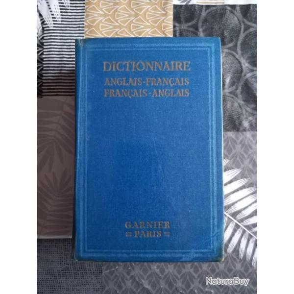 Ancien dictionnaire Garnier Paris Anglais franais Franais anglais