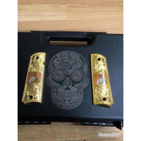 Grips 1911 plaqus Or