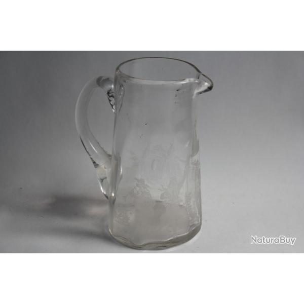Broc  eau verre grav Folklore Breton