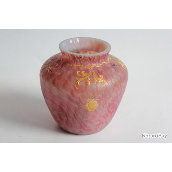 Vase verre iris maill Fraises Autriche