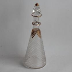 Carafe à liqueur cristal gravé émaillé or 1900/1930