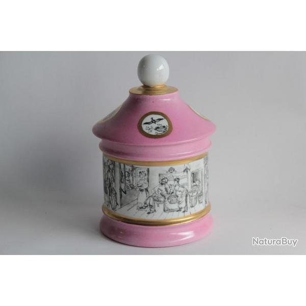 Pot couvert porcelaine dcor main Salle de bain