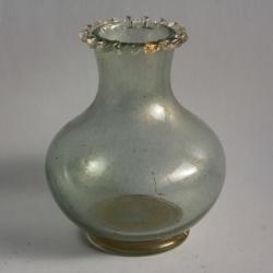 MURANO Vase verre vert poudre d'or