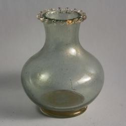 MURANO Vase verre vert poudre d'or