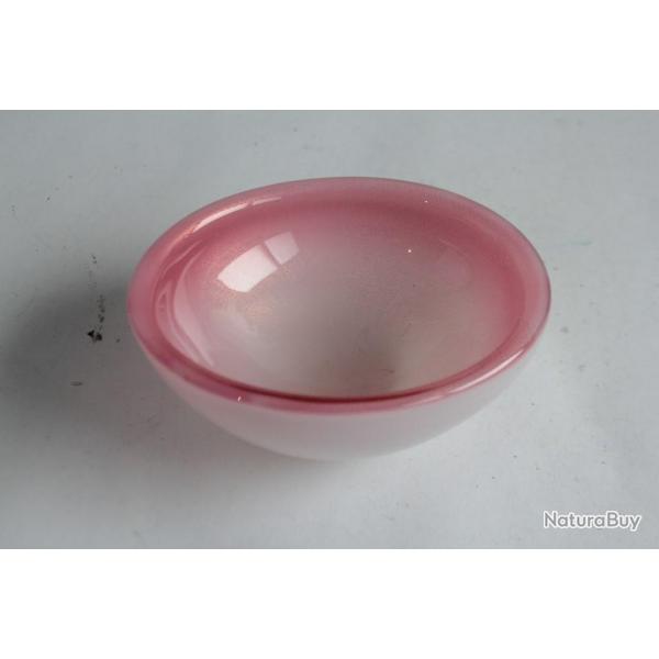 MURANO Coupelle Vide poche verre rose poudre d'or