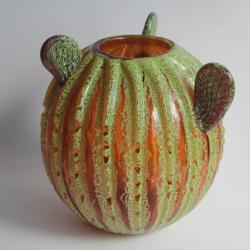 Vase Cactus verre soufflé multicouches