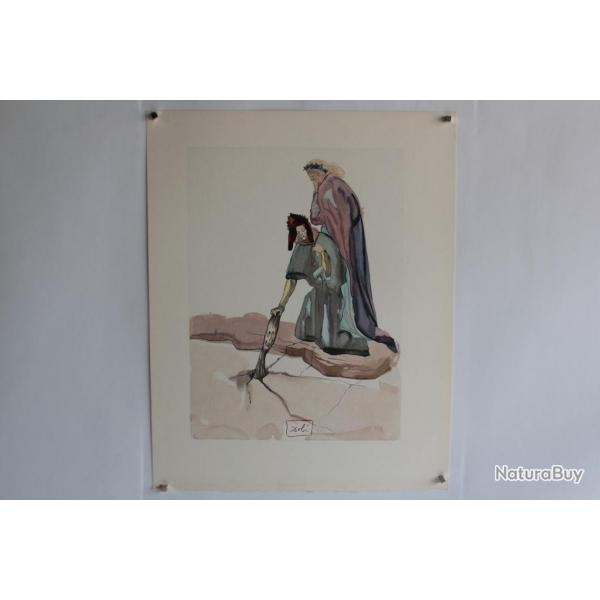 SALVADOR DALI Lithographie La divine comdie Tratres envers leur patrie