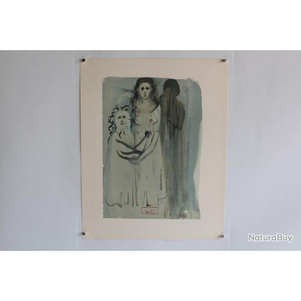 SALVADOR DALI Lithographie La divine comdie Dans la fume des colreux