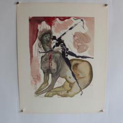 SALVADOR DALI Lithographie La divine comédie Le minotaure