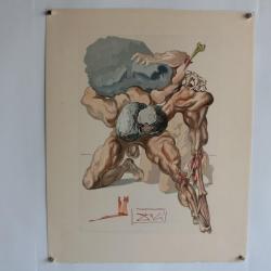 SALVADOR DALI Lithographie La divine comédie Avares et les prodigues