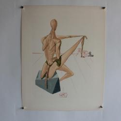 SALVADOR DALI Lithographie La divine comédie Minos