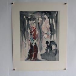 SALVADOR DALI Lithographie La divine comédie création de la terre