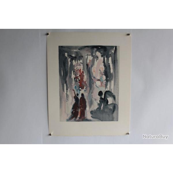 SALVADOR DALI Lithographie La divine comdie cration de la terre