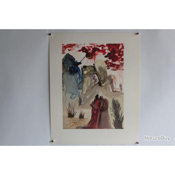 SALVADOR DALI Lithographie La divine comdie La divine fort