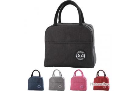 Sac Isotherme Repas Bureau Lunch Bag Transport Imperméable Pique-nique Noir  - Couverts et gamelles (11076369)