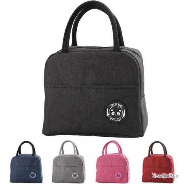Sac Isotherme Repas Bureau Lunch Bag Transport Impermable Pique-nique Noir