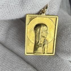 Ancien pendentif or massif 18 carats - Marie - catholique - Chrétien - 90 ans