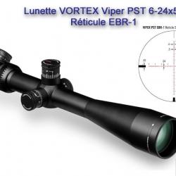 Lunette VORTEX Viper PST 6-24x50 FFP avec Levier pour Zoom