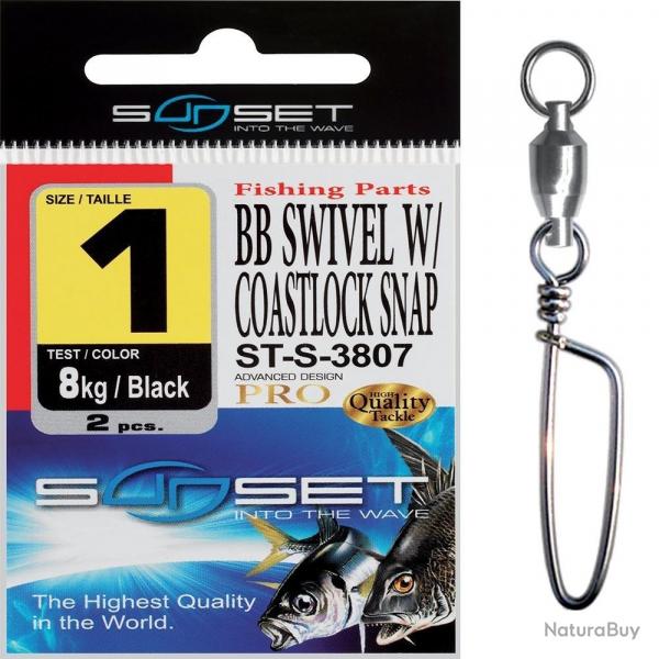 EMERILLON AGRAFE MER SUNSET BB SWIVEL W / COASTLOCK SNAP ST-S-3807 N 4