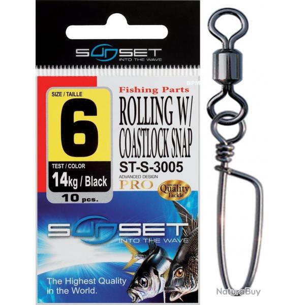 EMERILLON AGRAFE ROLLING W / COASTLOCK SNAP ST-S-3005 SUNSET N 1/0