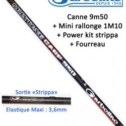 PACK COUP CARPE GARBOLINO MUSTANG CARP 9M50 + MINI RALLONGE + POWER KIT +FOURREAU Canne livrée monta