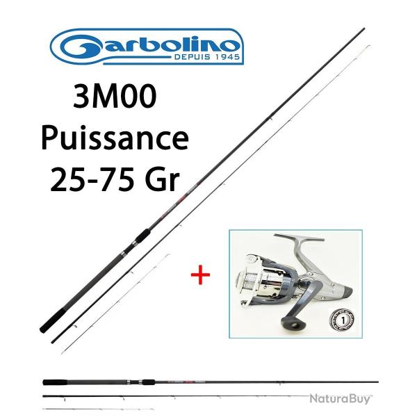 Ensemble Feeder Garbolino Flash Feeder 3M00 + Moulinet anglaise / feeder Garbolino CBR