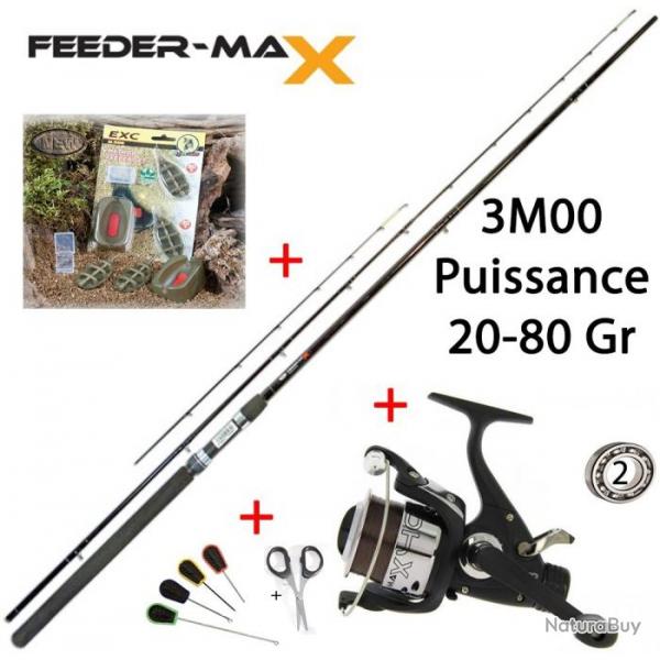 Pack complet pche Feeder / Quiver MAX 3M00 + Accessoires