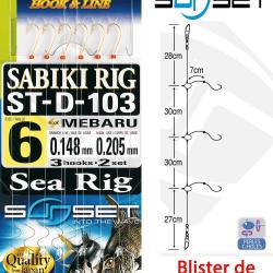 Montage bas de ligne surf mer Sunset sabiki rig ST-D-103 (Blister de 2 pièces) N° 10