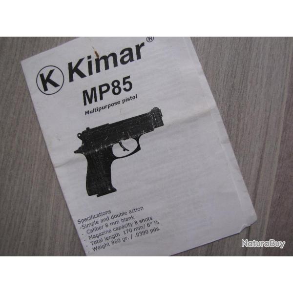 Notice/ Manuel  pour KIMAR MP85