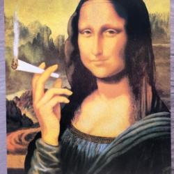 Affiche, poster, Humour, Mona qui fume un pétard 43 x 61 cm