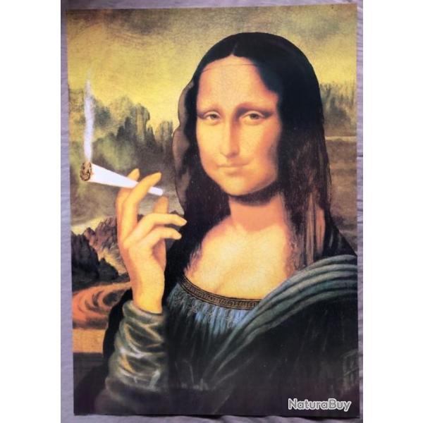 Affiche, poster, Humour, Mona qui fume un ptard 43 x 61 cm