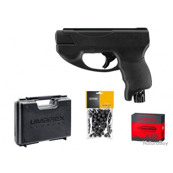 Pack Pistolet defense T4E TP50C cal.50 noir +100 billes+10 CO2+mallette