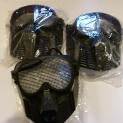 3 Masques de protection Airsoft plastique neuf