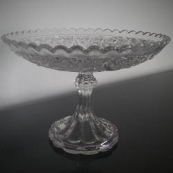 Jolie petite coupe à fruits-Compotier en verre moulé des années 40-Objet de vitrine-collection