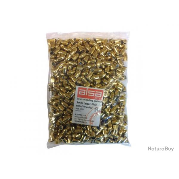 Ogives ALSA Cal. 9mm (.355") -124grs - FMJ RN - Sachet de 500 units