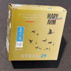 Cartouches MARY ARM STEEL 29 - Cal 12/70 29gr N°5+6 BJ X25