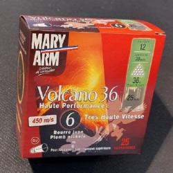 Cartouches MARY ARM VOLCANO 36 - Cal 12/70 36gr N°6 BJ X25