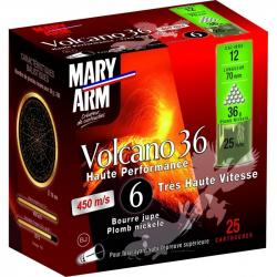 Cartouches MARY ARM VOLCANO 36 - Cal:12/70 - 36gr - Plomb Nickelé N°6 - BJ - X25