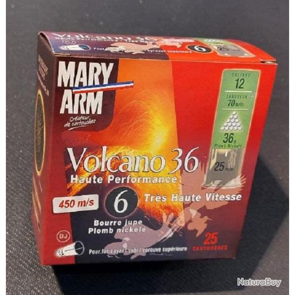 Cartouches MARY ARM VOLCANO 36 - Cal 12/70 36gr N6 BJ X25